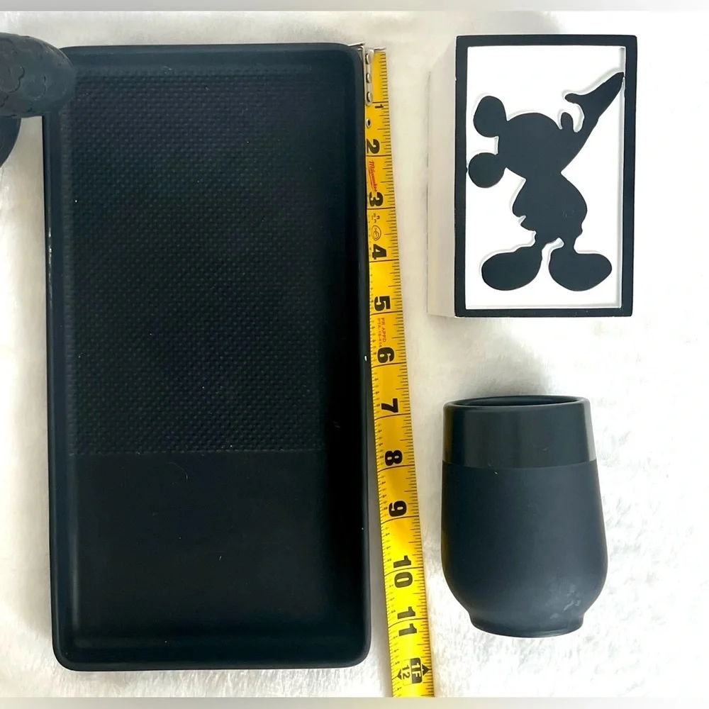 Mickey Mouse Bathroom Set Soap dispenser Towels Tray Toothbrush holder Mug